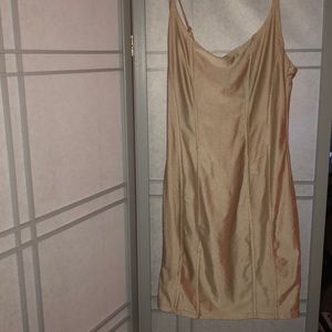 Pink satin slip dress